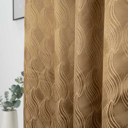 Stripe Pattern Weaving Jacquard Curtain for Bedroom | Blackout Curtains for Living Room