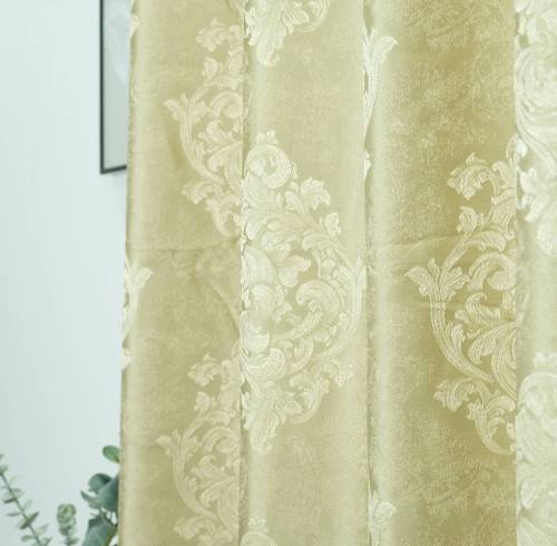 Luxurious Jacquard Curtain Fabric with Elegant Motifs | Blackout Curtains for Living Room Bed Room | Curtain Factory