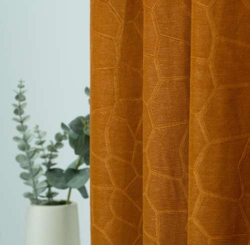 Elegant Embossed Brown Velvet Curtain for Bedroom Living Room | Curtain Supplier | ODM OEM