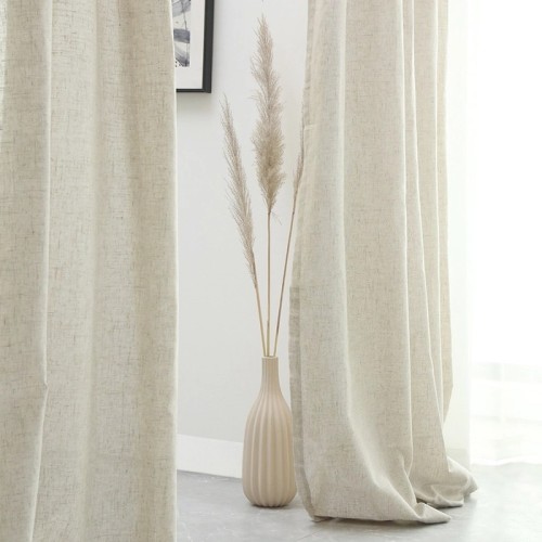 Faux Linen Curtains for Bedroom | Sheer Curtains for Living Room | Sheer Linen Drapes