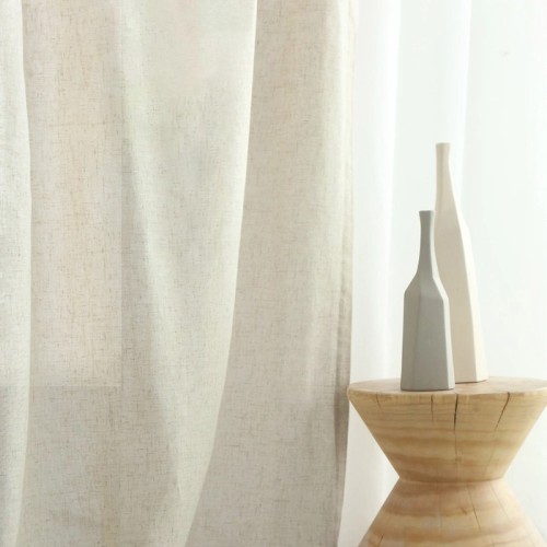 Faux Linen Curtains for Bedroom | Sheer Curtains for Living Room | Sheer Linen Drapes