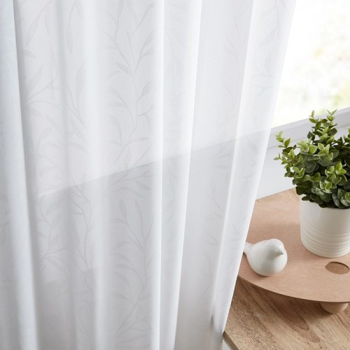 Leaves Pattern White Sheer Curtains for Living Room | Custom White Sheer Drapes for Bedroom