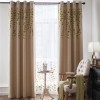 Green Leaves Embroidery Linen Look Blackout Curtains | Custom Curtain Supplier