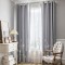 Gray Flowers Embroidery Sheer Curtains with Blackout Curtains | Double-Layer Custom Light Blocking Panels Drapery