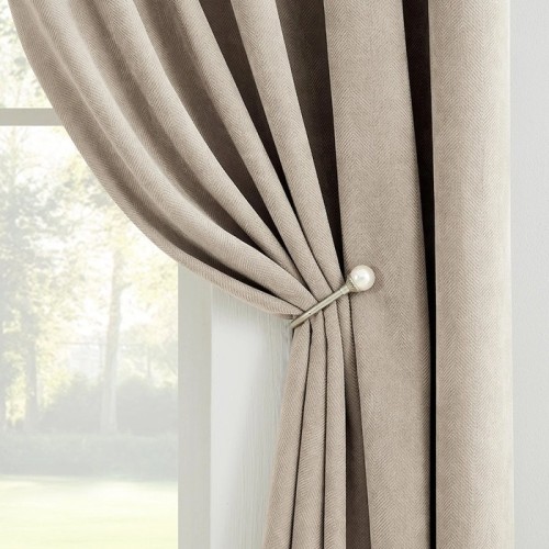 Solid Herringbone Texture Blackout Curtains | Chenille Custom Light Blocking Panels Drapery