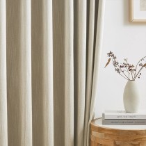 Modern Vertical Striped Texture Blackout Curtains for Living Room & Bedroom | Light Blocking Draperys