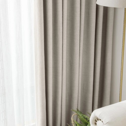 Faux Linen Curtains for Living Room & Bedroom | Modern Style Blackout Draperys