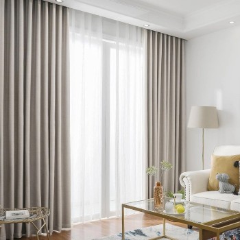 Faux Linen Curtains Bedroom | Modern Style Blackout Draperys | Linen Blackout Drapes