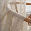 Faux Linen Sheer Canopy Bed Curtain | 4 Corner Bed Canopies & Drapes | Buttoned Tap Top Bed Canopy Curtains