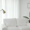 Elegant White Sheer Curtains with Subtle Linear Texture | Sheer Drapery for Living Room & Bedroom