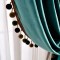 Luxury Velvet Curtains with Pom Poms Trim |  Custom Curtains for Wholesele | Living Room & Bedroom Decor