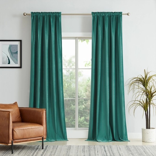 Luxury Velvet Curtains with Pom Poms Trim |  Custom Curtains for Wholesele | Living Room & Bedroom Decor