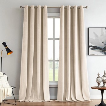 Premium Light Blocking Velvet Curtains | Velvet Drapes Blackout for Living Room & Bedroom | Velvet Curtain Panels