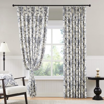 Classic Vintage Floral Pattern Curtains | Printed Light-Filtering Curtains for Bedroom & Living Room