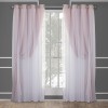 Pink Double Layer Blackout Curtains | Layered Solid Room Darkening Curtains for Girls' Room
