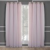 Pink Double Layer Blackout Curtains | Layered Solid Room Darkening Curtains for Girls' Room