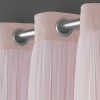 Pink Double Layer Blackout Curtains | Layered Solid Room Darkening Curtains for Girls' Room