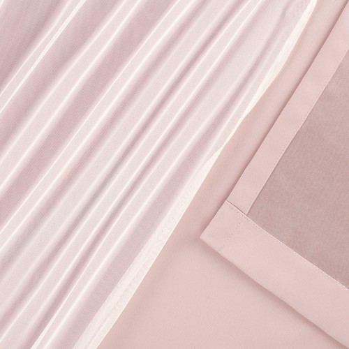 Pink Blackout Curtains | Layered Solid Room Darkening and Sheer Curtain