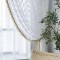 White Sheer Curtains for Living Room & Bedroom | Boho Pom-Pom Sheer Drapes | Light-Filtering Window Panel