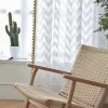White Sheer Curtains for Living Room & Bedroom | Boho Pom-Pom Sheer Drapes | Light-Filtering Window Panel