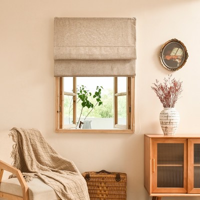 Cordless Roman Shades for Windows | Room Darkening Shades | Linen Style Privacy & Light Filtering Window Shades