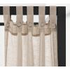 Faux Linen Sheer Canopy Bed Curtain | 4 Corner Bed Canopies & Drapes | Buttoned Tap Top Bed Canopy Curtains