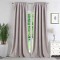 100% Blackout Curtains for Bedroom | Faux Linen Curtains with Gray Back Coating | Back Tap Blackout Drapes