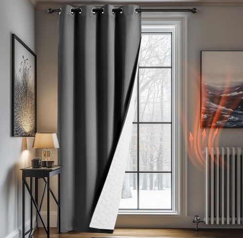 Thick Cotton-Padded Thermal Insulated Curtain for Winter & Cold Climates | Outdoor Windproof Blackout Door Curtains