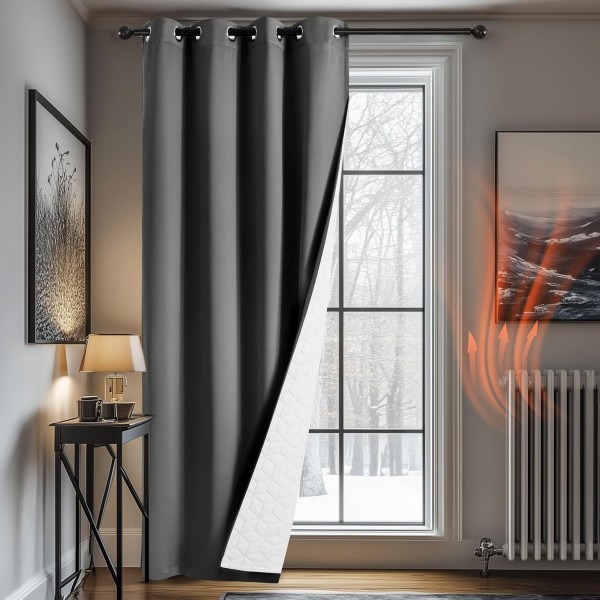 Thick Cotton-Padded Thermal Insulated Curtain for Winter & Cold Climates | Outdoor Windproof Blackout Door Curtains