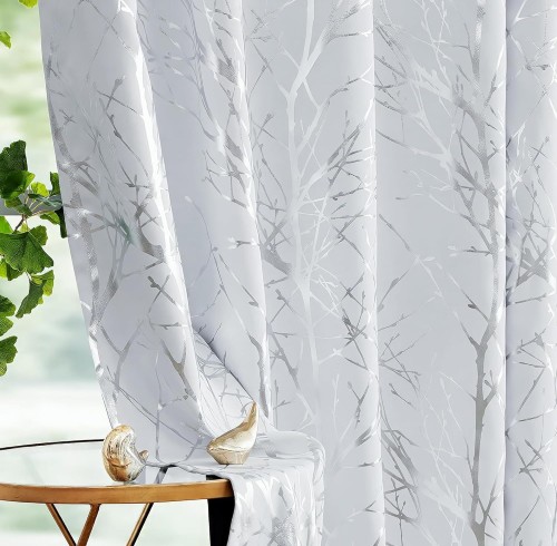 Silver Foiled Blackout Curtains for Bedroom | Black Back Coating Thermal Curtains | Costom Curtain Manufacturer