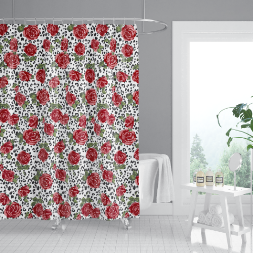 Red Collection Bathroom Shower Curtain | Stain-Resistant Mildew-Resistant Waterproof Shower Curtain