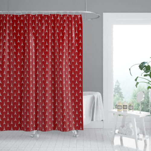 Red Collection Bathroom Shower Curtain | Stain-Resistant Mildew-Resistant Waterproof Shower Curtain