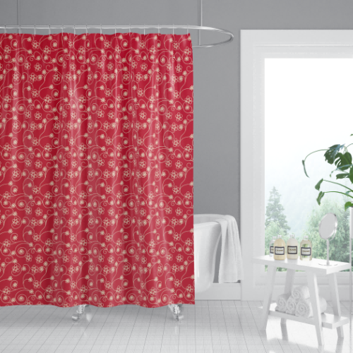 Red Collection Bathroom Shower Curtain | Stain-Resistant Mildew-Resistant Waterproof Shower Curtain