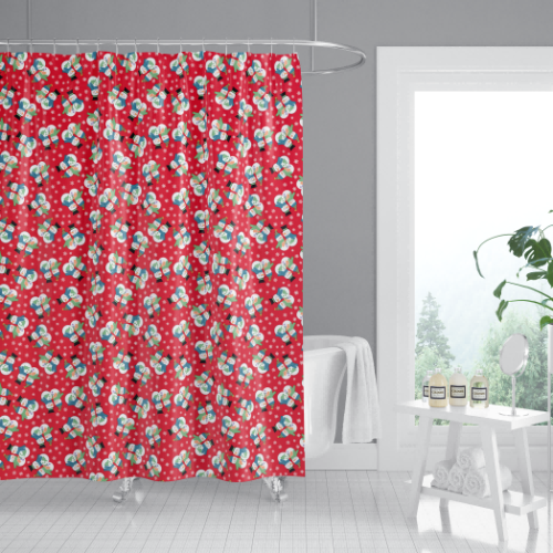 Red Collection Bathroom Shower Curtain | Stain-Resistant Mildew-Resistant Waterproof Shower Curtain