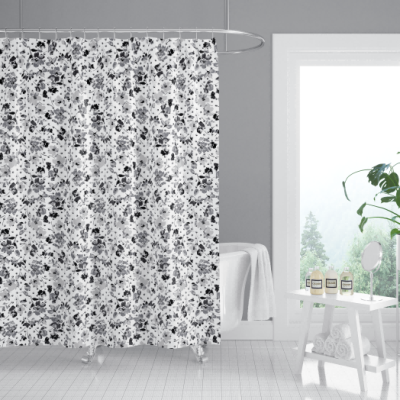 Black Shower Curtain Bathroom | Stain-Resistant Mildew-Resistant Waterproof Shower Curtain | Custom