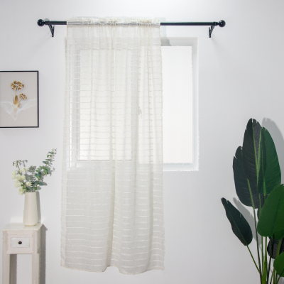 Faux Linen White Sheer Curtains | Rod Pocket Voile Curtains for Living Room | Curtain Factory ODM&OEM