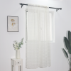 Faux Linen White Sheer Curtains | Rod Pocket Voile Curtains for Living Room | Curtain Factory ODM&OEM