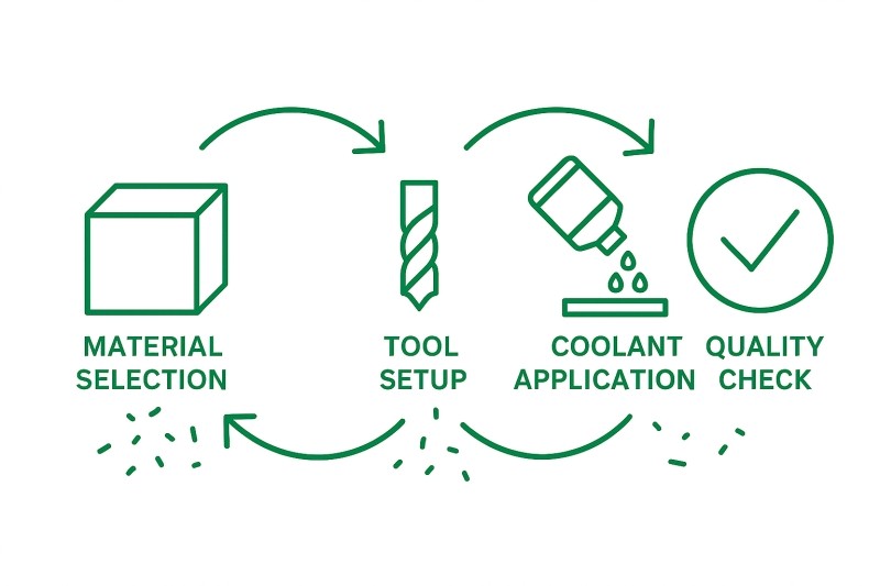 Step-by-step flowchart for Plastic CNC Machining