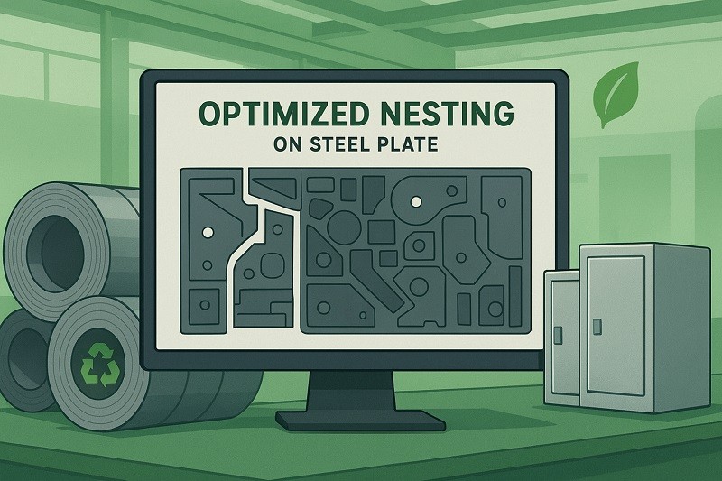 An aerospace technician inspecting a custom-fabricated aluminum wing component