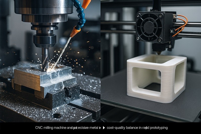 Comparison of CNC machining and 3D printing for custom parts prototyping