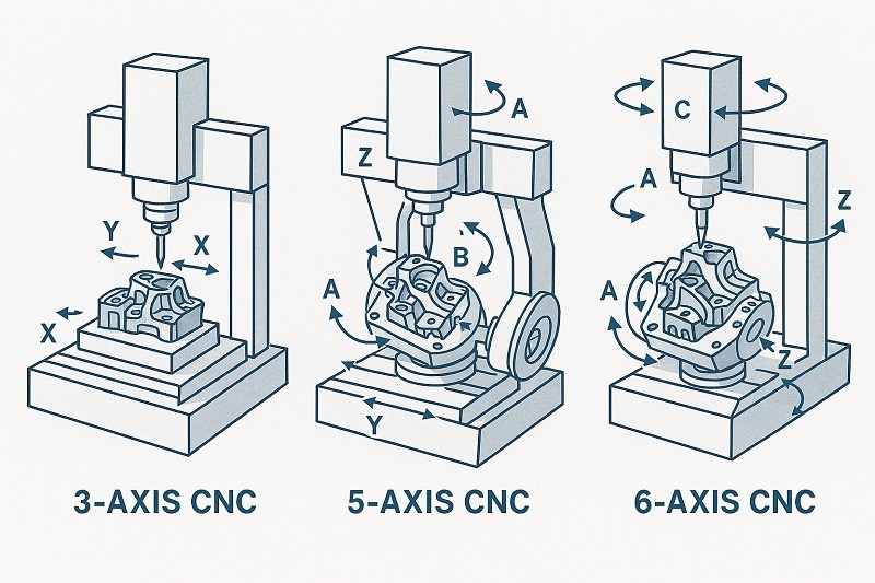 Multi-axis CNC machine in operation