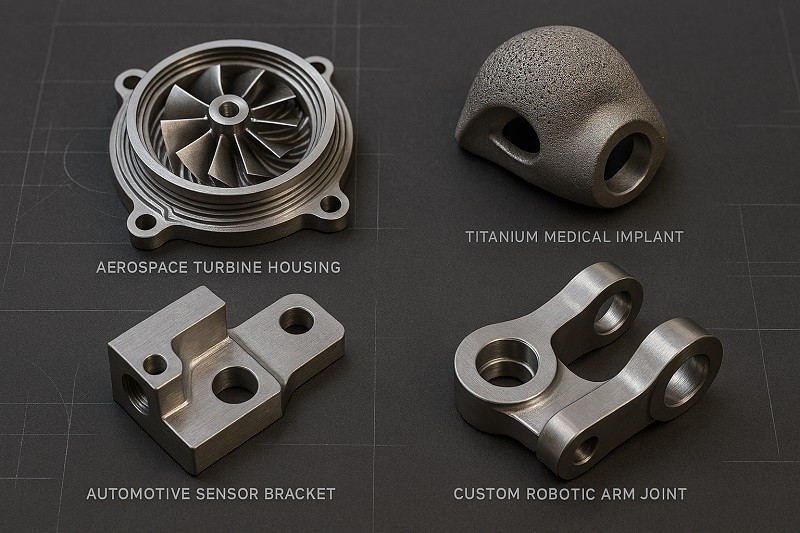 A complex aerospace component made with 5-axis CNC machining
