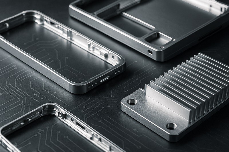 A sleek laptop and smartphone made of aluminum, emphasizing their lightweight and durable design.