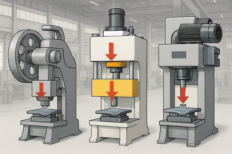 A large mechanical stamping press in a manufacturing facility