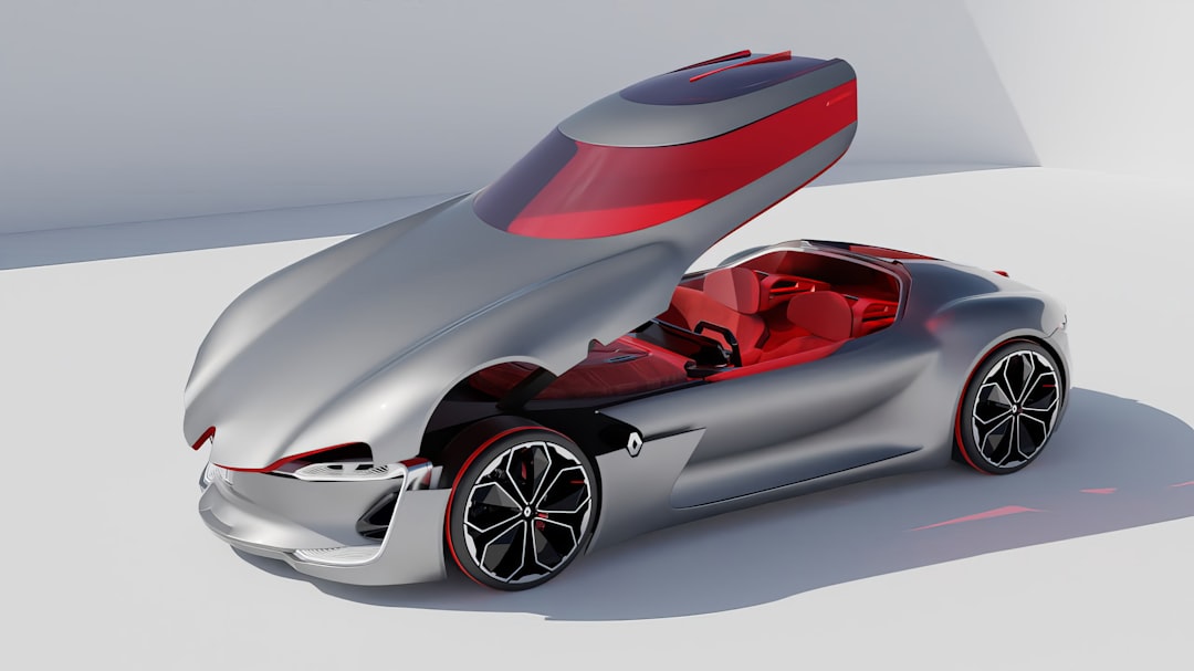 A futuristic car part being 3D printed with MJF technology