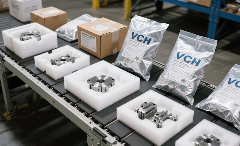 Two engineers collaborating over a technical drawing