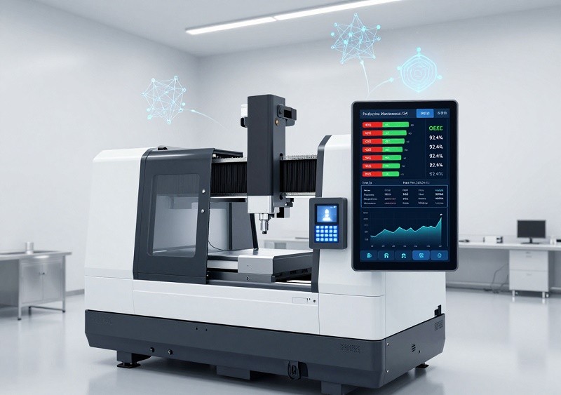 Dashboard showing real-time IoT data from a smart CNC machine factory