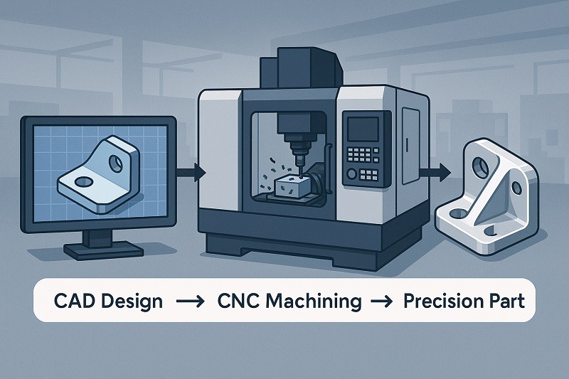 A modern 5-axis CNC machine in operation