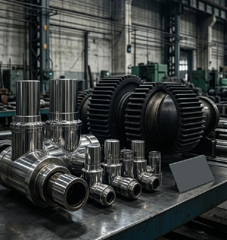 Close-up of a wear-resistant steel gear with a hardened surface
