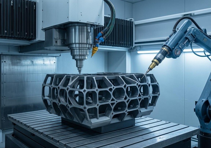 Diagram comparing 3-axis, 4-axis, and 5-axis CNC machining movements